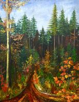 Herbstwald Ölgemälde, Original Landschaft, Unikat!