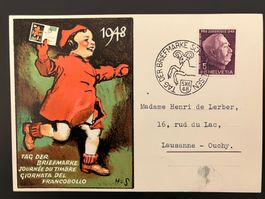 Postkarte Tag der Briefmarke 1948 Schaffhausen