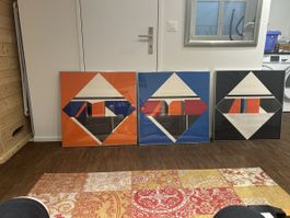 Jean Baier Serigraphie 3er Serie inkl. Rahmen 47x61cm