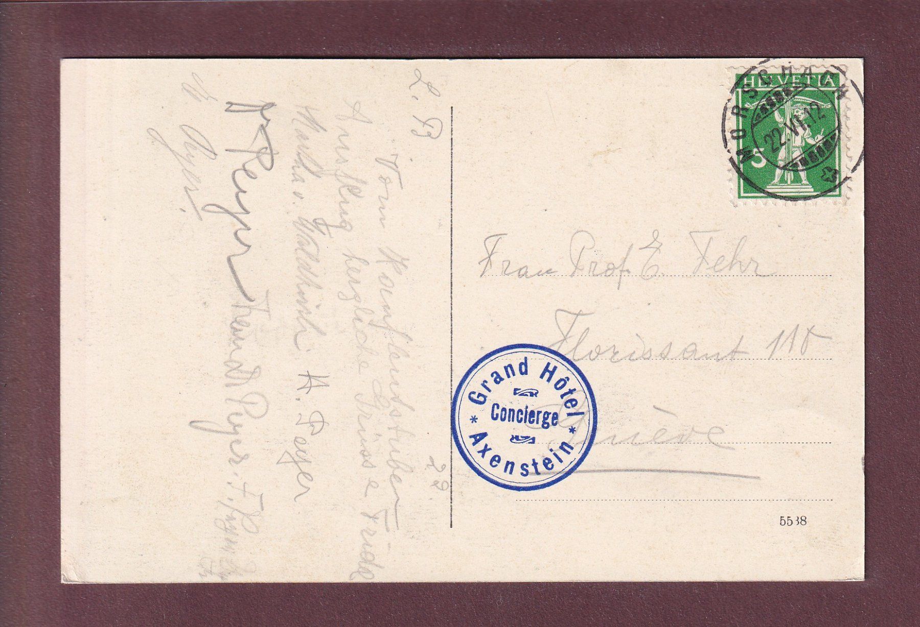 Ansichtskarten: AXENSTEIN - Rotstock - 1912 – Gebraucht aus Pully von nicecards 1