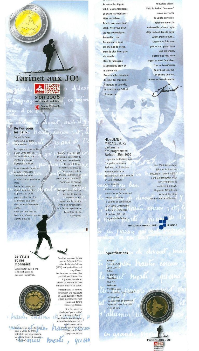 Tutti le monete: Farinet aux JO, Sion 2006 – Nuovo e nell'imballaggio originale da Martigny venduto da Numis-World 3