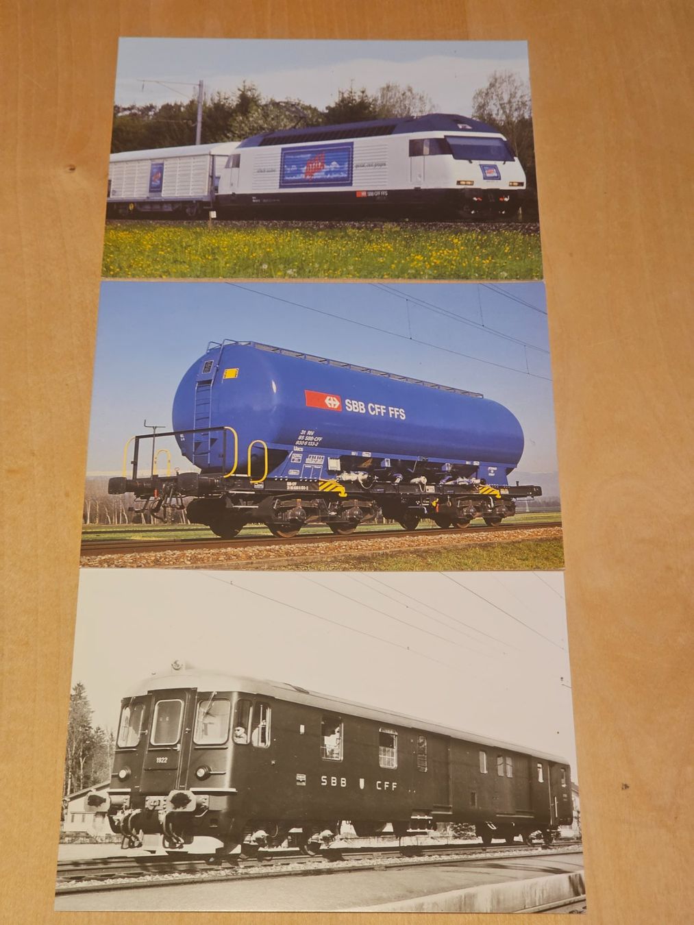 Cartoline postali: 3 Ansichtskarten SBB, Re 460, Silowagen, Steuerwagen DZt – Nuovo (secondo la descrizione) da Pfäffikon ZH venduto da Gugus60
