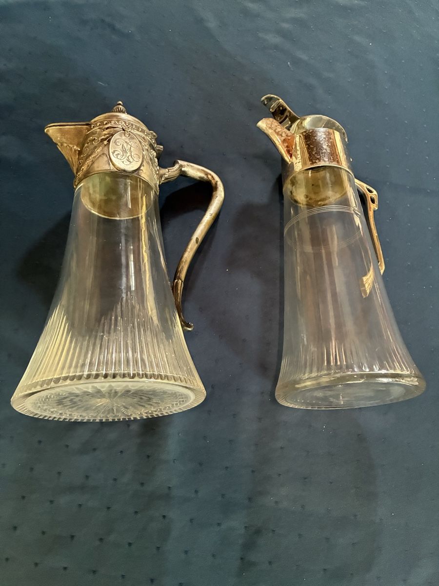 Carafes: 2 antike Weinkaraffen um 1900 – D'occasion à Dornach par Rosengarten