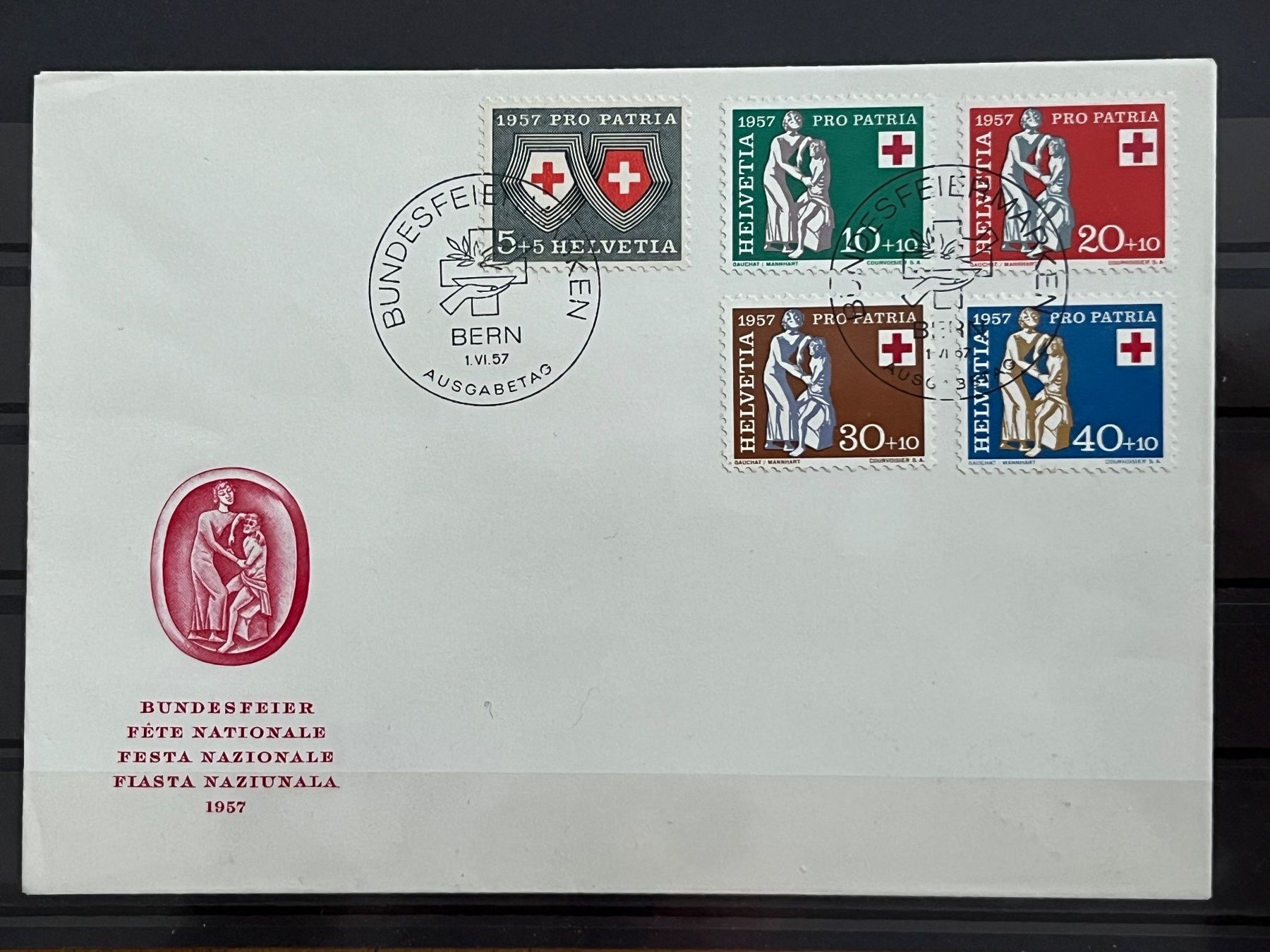 Tutti i francobolli: Pro Patria 1957, Ausgabetag – Usato da Romanshorn venduto da luxcollect