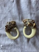Vintage Ohrclips Loewe mit Strass