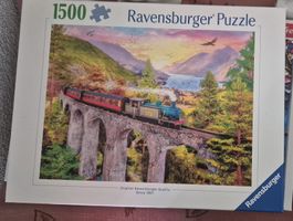 Ravensburger Puzzle 1500 Teile Landschaft mit Zug Viadukt