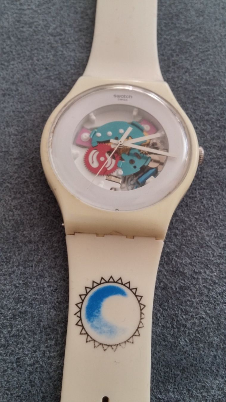 Swatch Orologi: Original Swatch Weiss, XL – Usato da Zürich venduto da sendbad