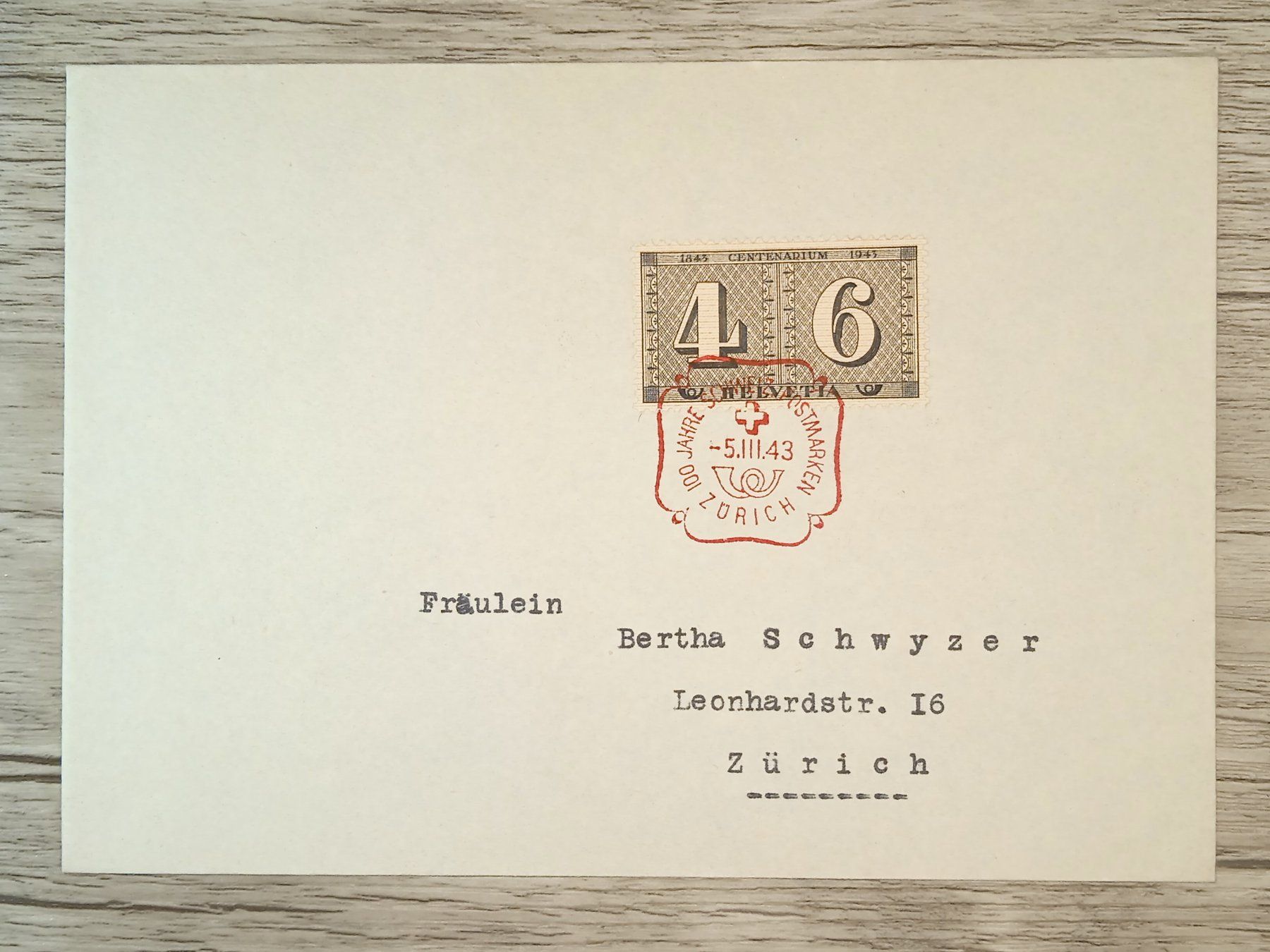Tutti i francobolli: TR56 Enveloppe + Timbre Suisse 1943 – Usato da Cousset venduto da Patrick_Collections