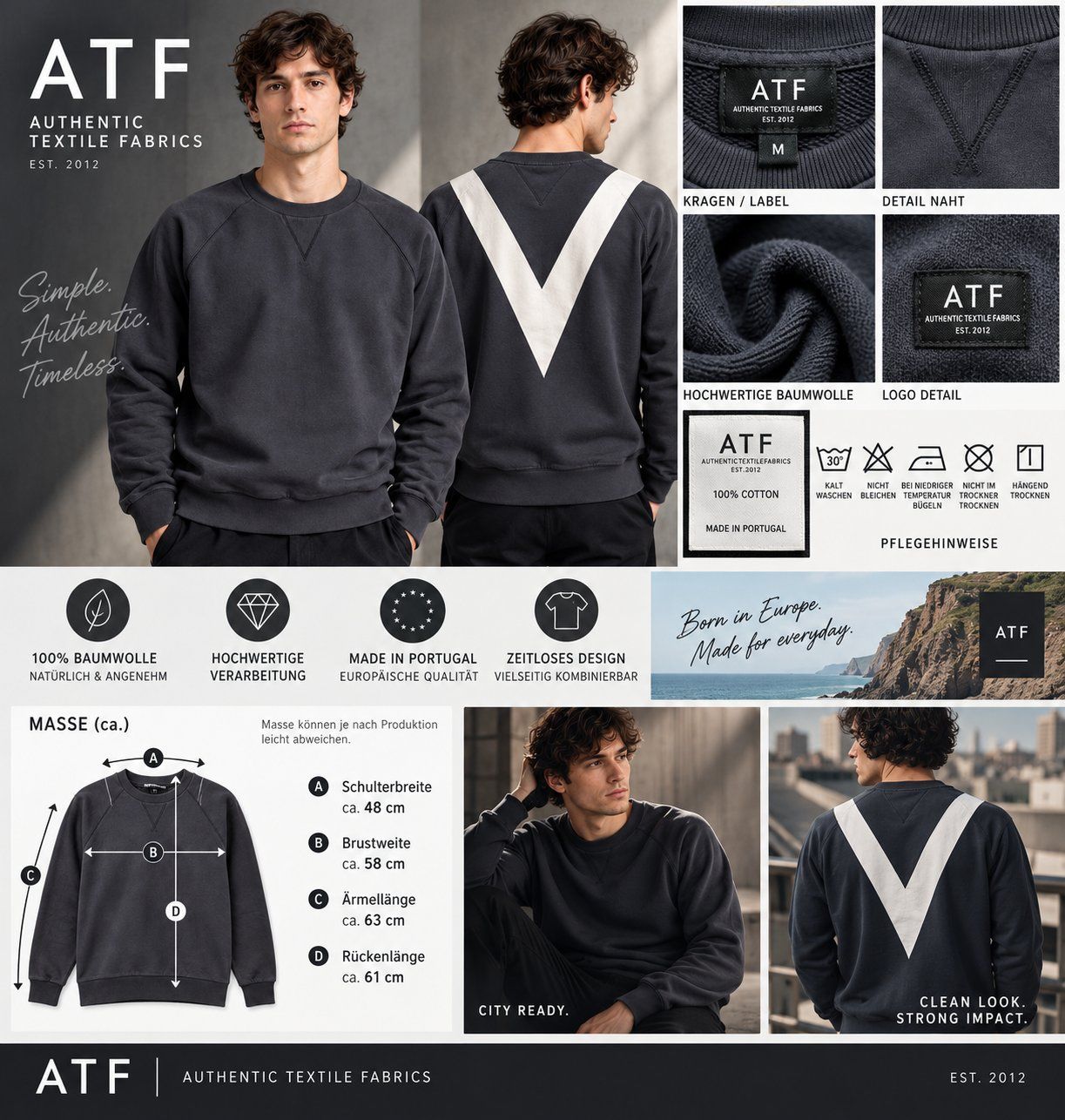 Pullover & Sweatshirts: ATF Authentic Textile Fabrics Sweatshirt M – Neu (gemäss Beschreibung) aus Dietlikon von Bonamesa 1