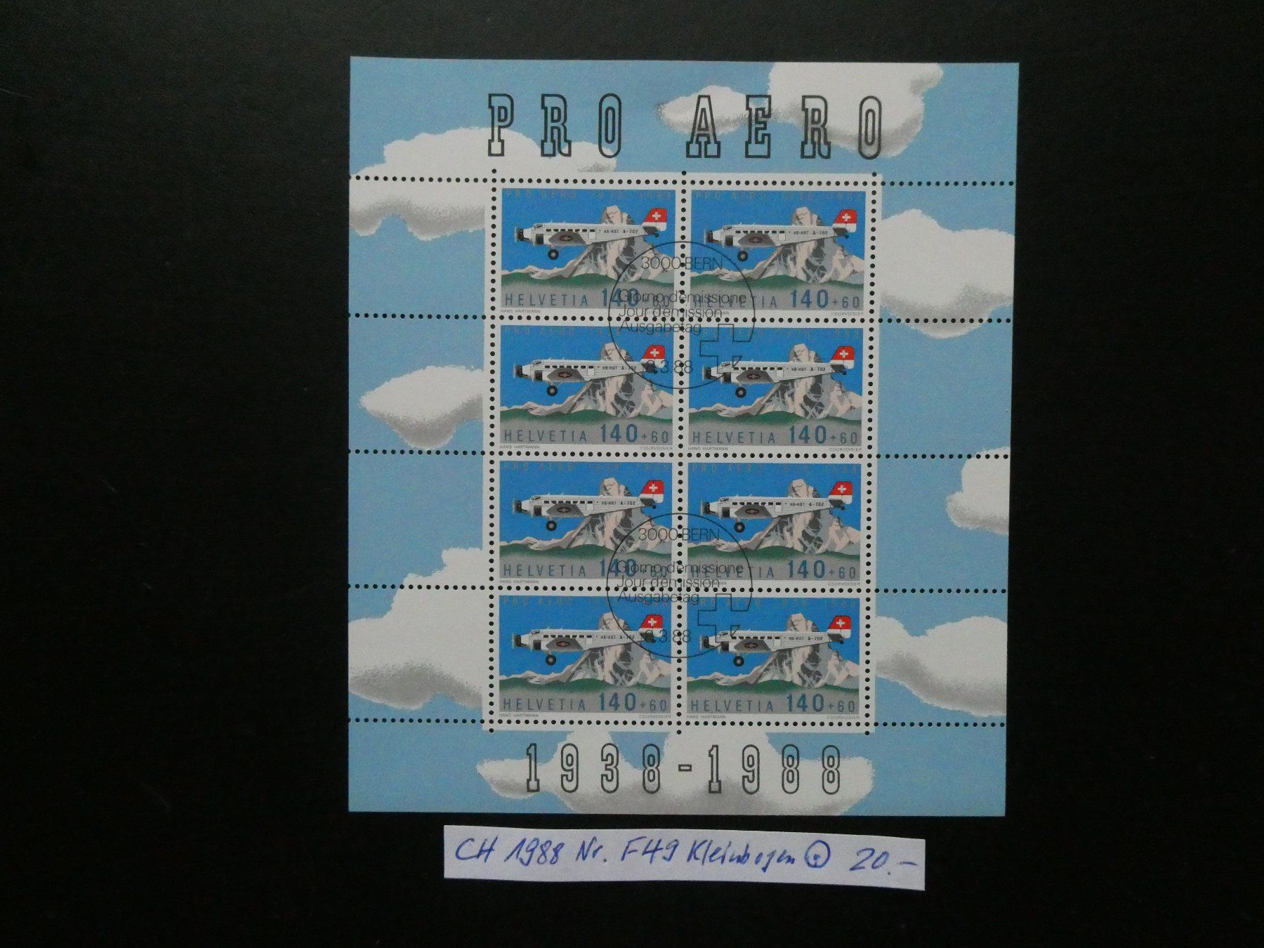 Alle Briefmarken: CH 1988 Nr. F49 Kleinbogen gestempelt – Gebraucht aus Lausen von Herbamare01