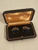 Vintage Manschettenknöpfe Gold Blau