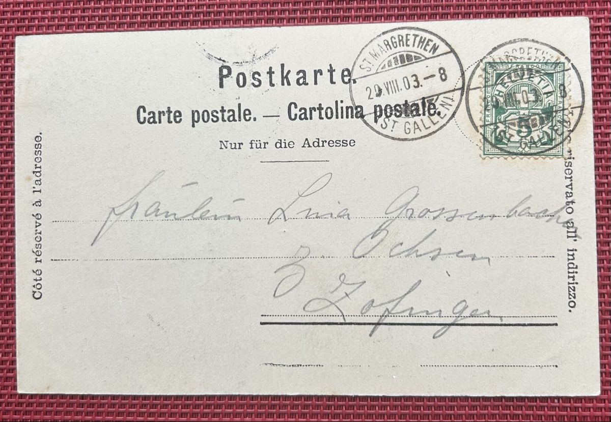 Cartoline postali: AK St. Margreten 1903 – Usato da Horw venduto da Tellbub 1