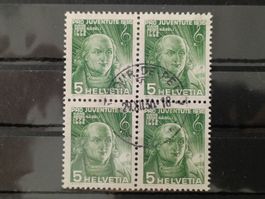 1936 Hans Georg Nägeli Viererblock Vollstempel