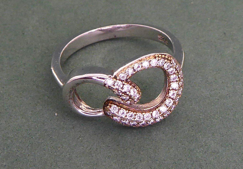 Anelli: Ring 925 Silber mit synthetischen Steinchen rhodiniert – Usato da Muri AG venduto da silvermouse007 3