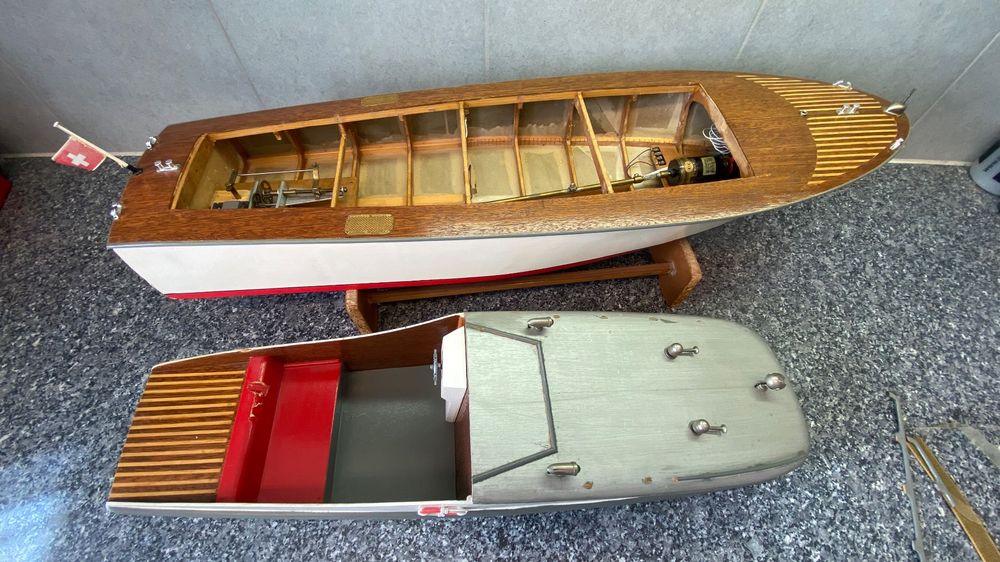 Modellschiff-/boot, Holz, Alt, Eigenbau, ca. 60iger Jahre! (Defekt) in ...
