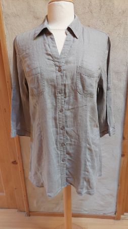 Beau chemisier, coupe longue, taille 42, en lin