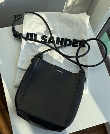 Jil Sander Giro leather crossbody bag in black