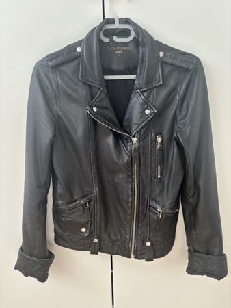 Veste perfecto en cuir d’agneau noir – Sud Express – T. M