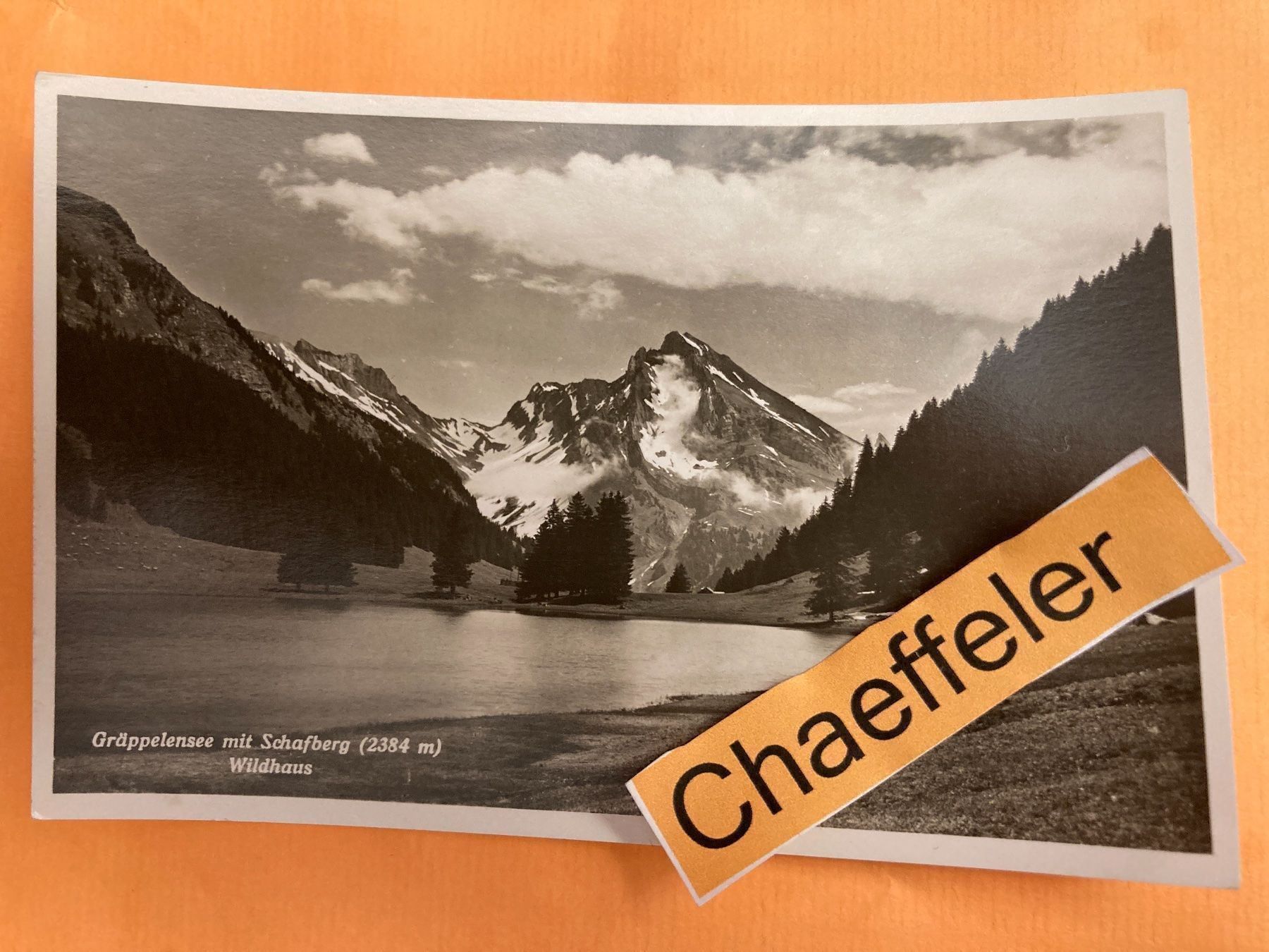 Cartoline postali: Gräppelensee mit Schafberg Wildhaus – Usato da Zürich venduto da Chaeffeler