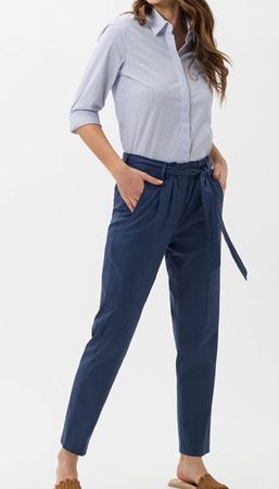 Brax Milla S Hose mit Nadelstreifen Gr. 38 blau Chino