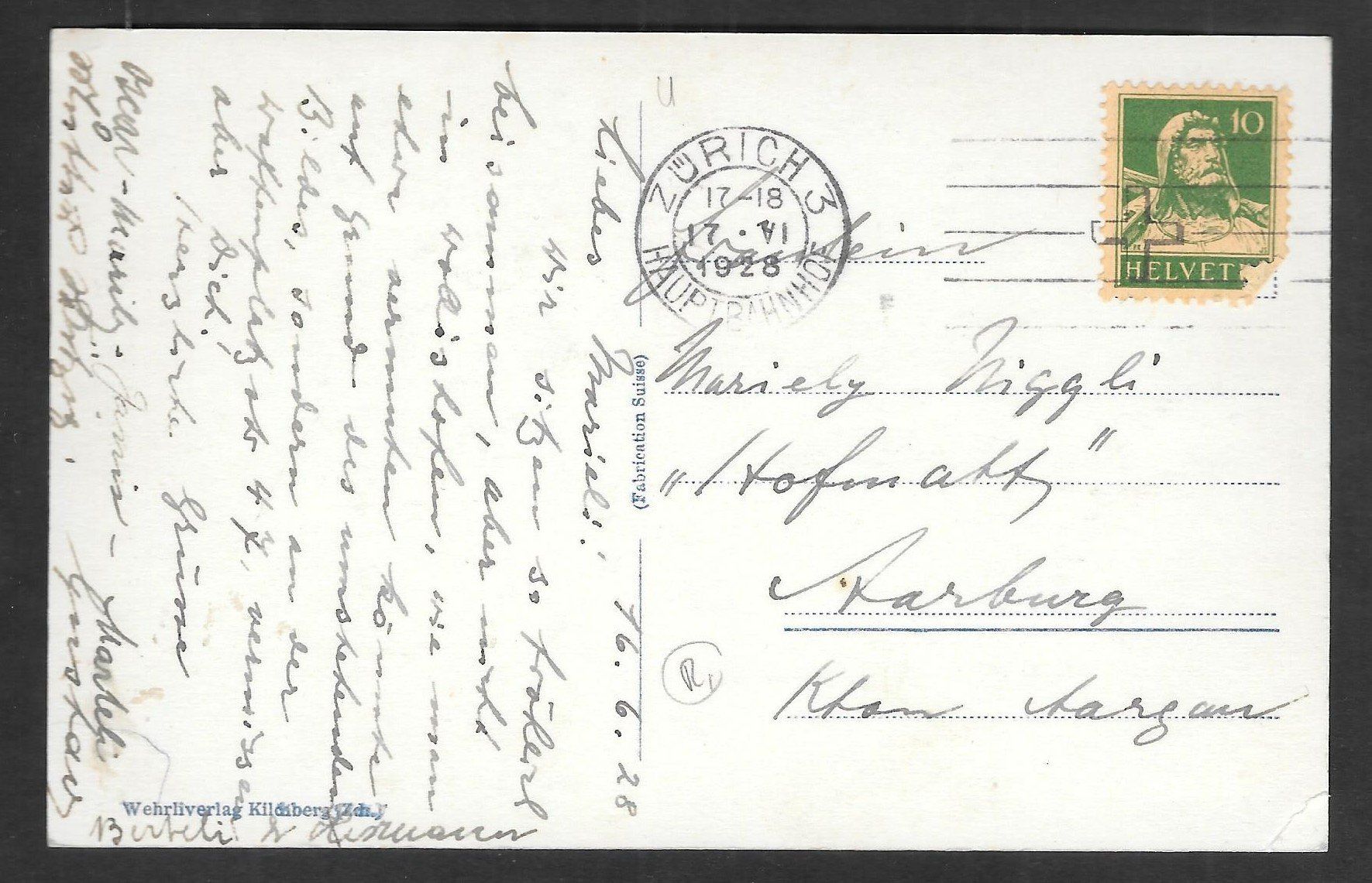 Cartoline postali: Zürich Wollishofen Die Kirche – Usato da Olten venduto da clotaldi 1