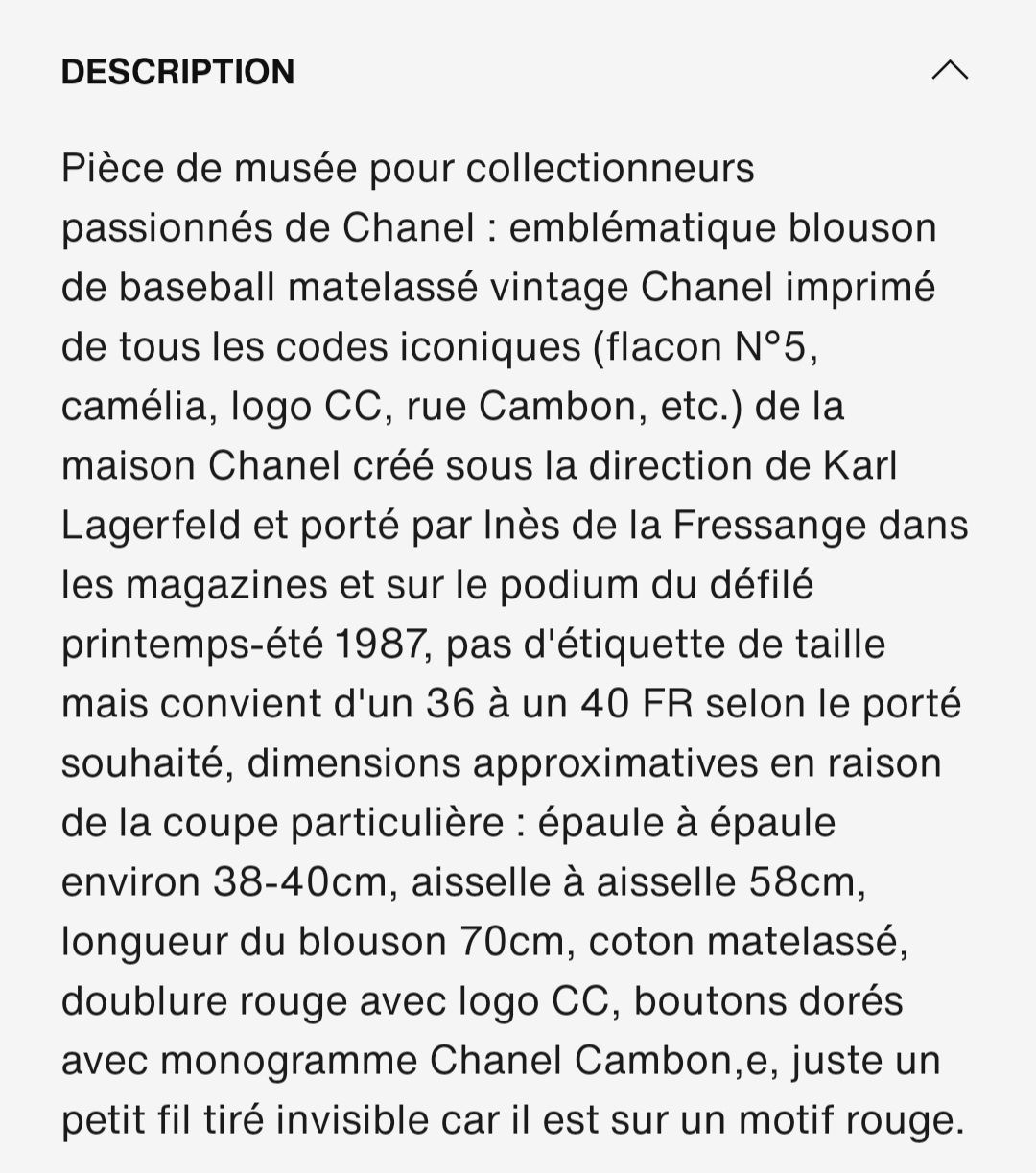 Chanel Giacche: Collector blouson de baseball Chanel 1987 – Usato da Chêne-Bourg venduto da chsandra34 9