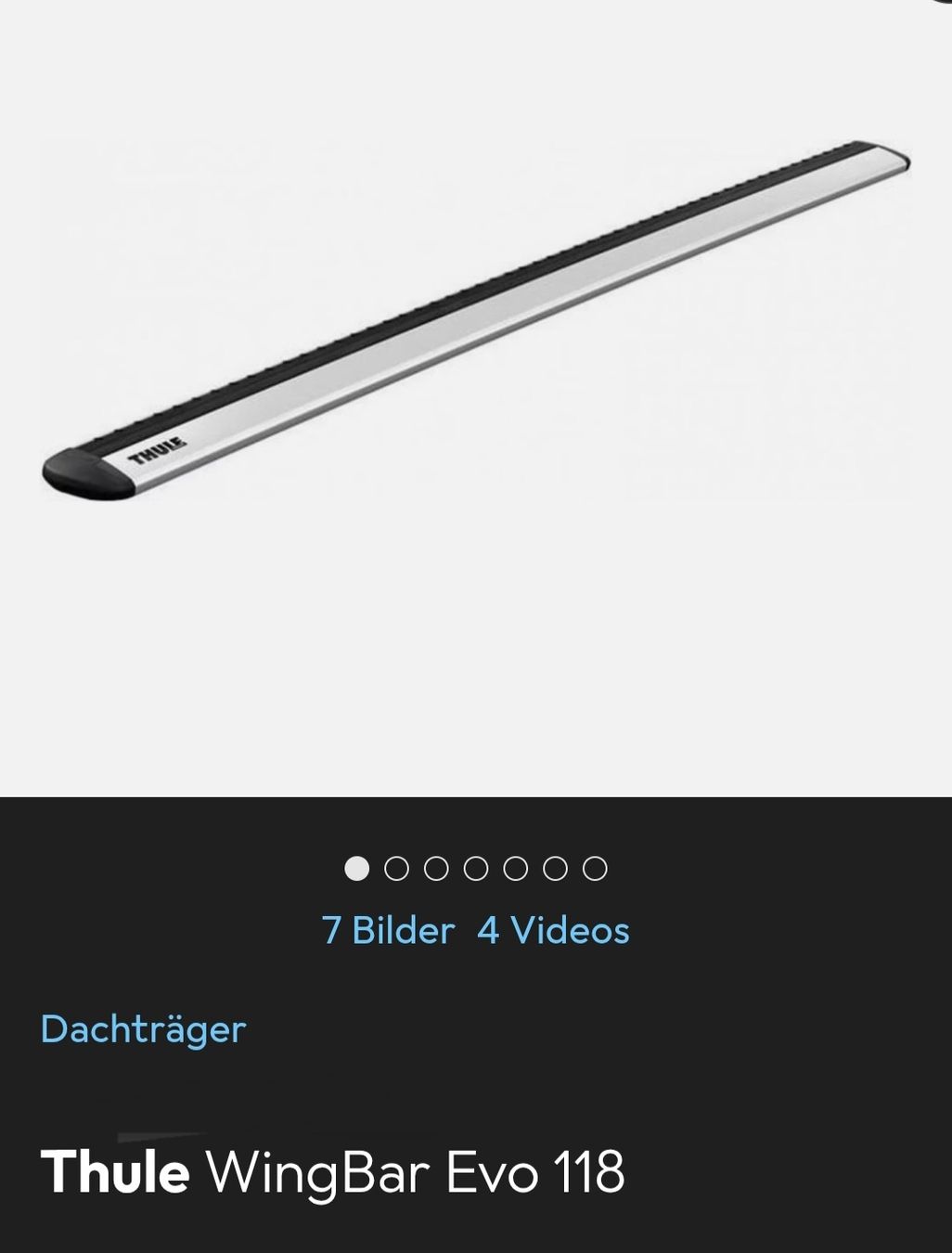 Thule Portapacchi: Thule WingBar Evo 118 Dachträger – Usato da Windlach venduto da lanuj