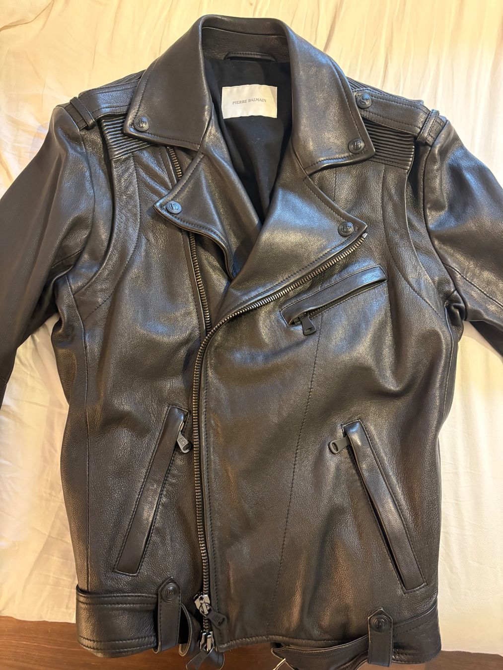Balmain Giacche: 100% Original: BALMAIN Biker Lederjacke Gr. M/48 schwarz – Nuovo e nell'imballaggio originale da Rüschlikon venduto da Fuxss11 3