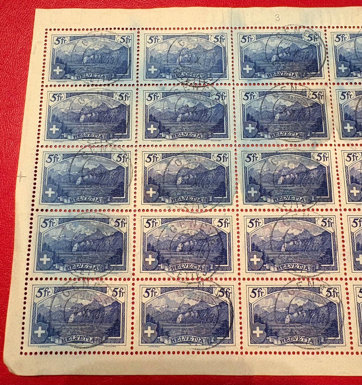 Tutti i francobolli: 1914 , Nr. 130, 25er-Kleinbogen – Usato da St-Légier-Chiésaz venduto da Theo006 2