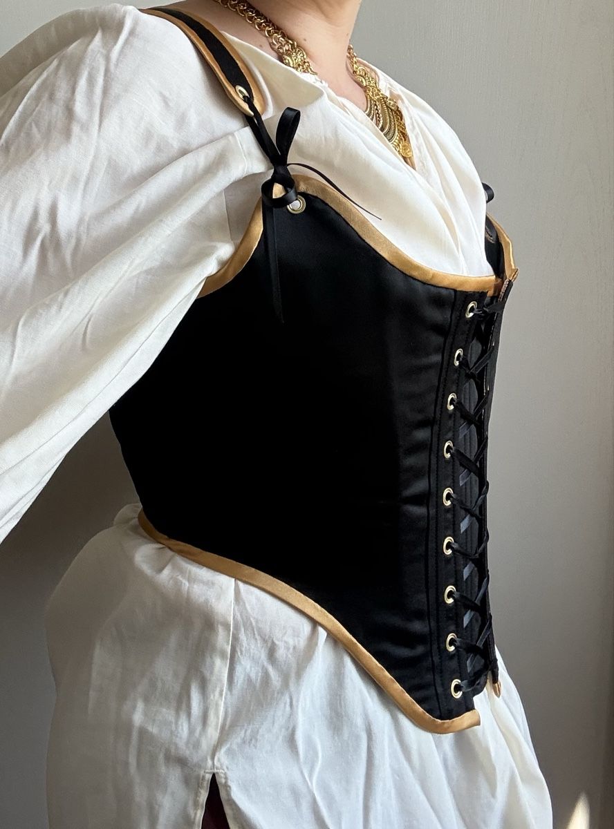Top: Korsett Barock / Rococo  schwarz mit Gold  – Nuovo e nell'imballaggio originale da Oensingen venduto da Chicotus 6