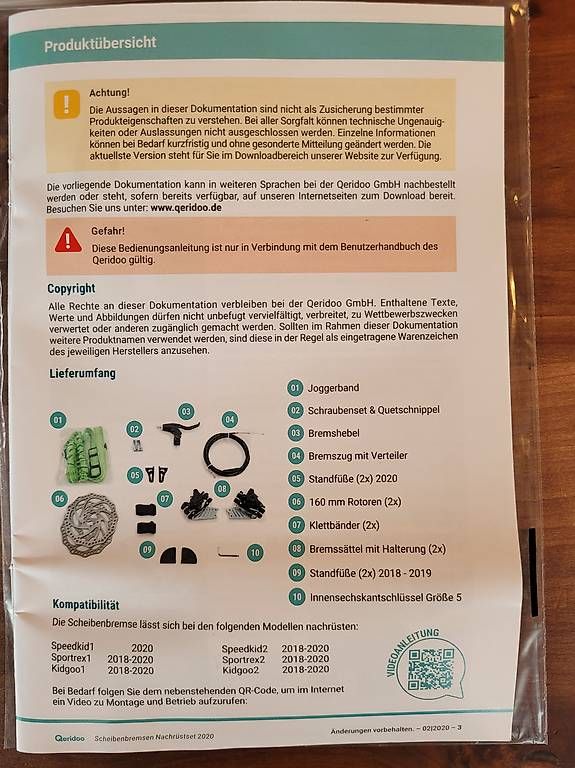 Ersatzteile: Qeridoo Scheibenbremsen-Nachrüstset – Neu und originalverpackt aus Sulgen von APhil01 3