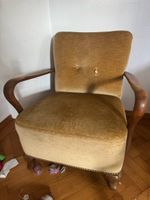 Armchair velvet wood vintage good condition