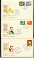 1962 J193-197 Serie auf 3 illustrierten/unadr. FDC (15847)