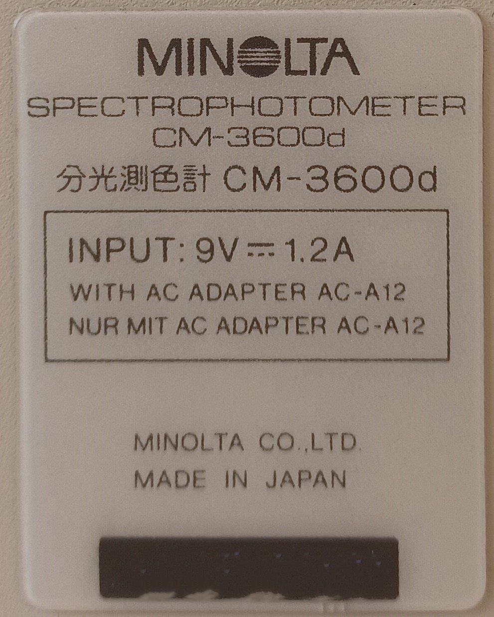 Accessori da laboratorio: Konica Minolta Spectrophotometer CM-3600d – Difettoso da Niederdorf venduto da LeptonAG_Labor 8
