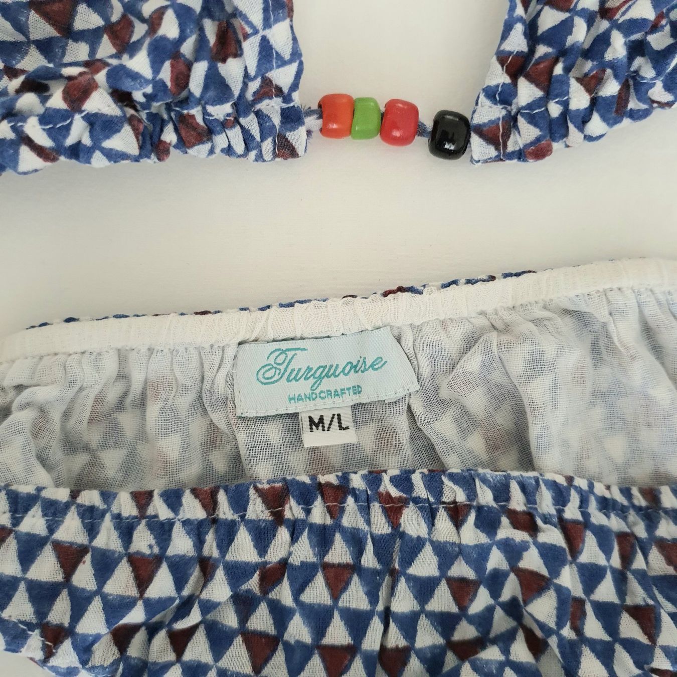 Costumi da bagno & Bikini: Turqoise Triangel-Bikini Handgefertigt Baumwolle – Usato da Weiach venduto da sim_8s27 6