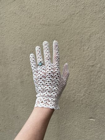 Damen vintage Handschuhe Spitze weiss Vintage wie neu