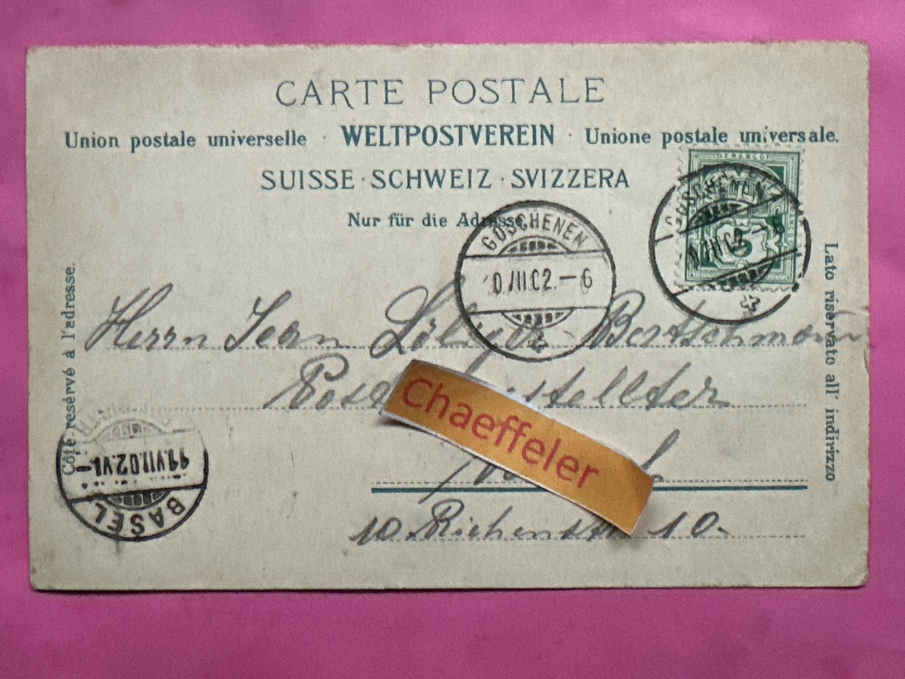 Cartes postales: 1902 Gotthardbahn, Göschenen u. der Dammagletscher – D'occasion à Zürich par Chaeffeler 1