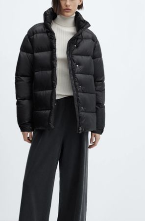 Black Puffer Jacket - Massimo Dutti