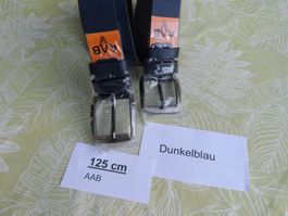 NEU 2Herren Gürtel,125cm ,dunkelblau,Kunstleder