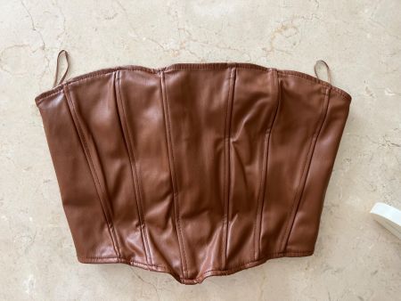 Zara Korsett Top Kunstleder braun Grösse XS neuwertig