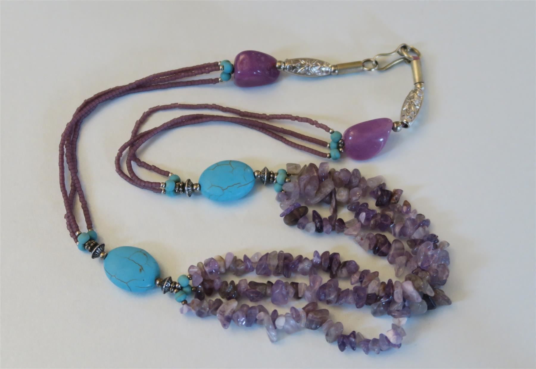 Catenine: Kette aus Amethyst/Türkis-Perlen – Usato da Brittnau venduto da marlenestone 2