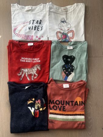 Sommer-Langarmshirt-Set für Mädchen, Größe 128/134