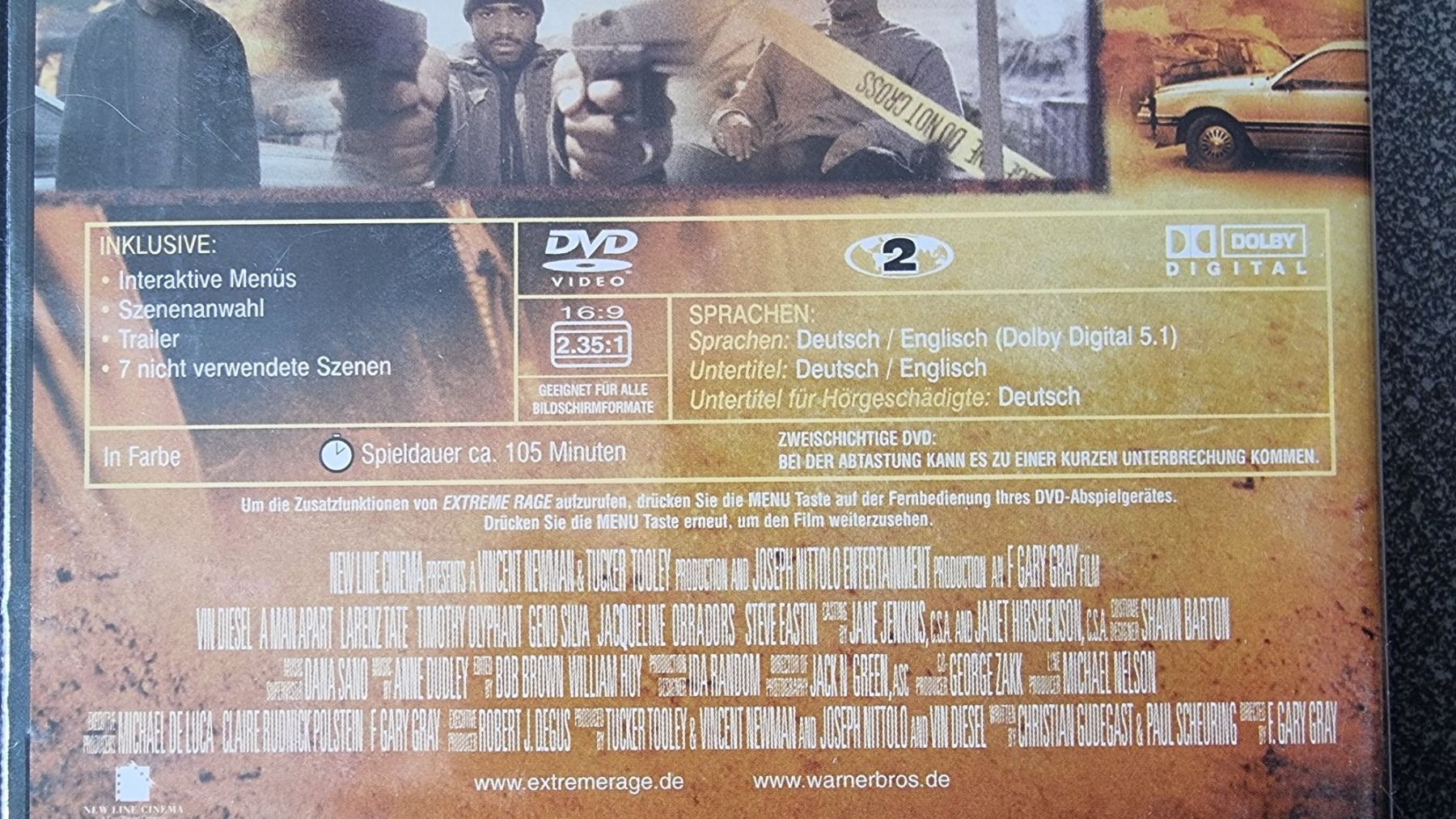 Tutti i DVDs: DVD Extreme Rage / Vin Diesel – Usato da Oetwil am See venduto da fineli2 1