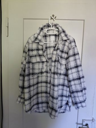 Hemdjacke H&M kariert schwarz weiss Grösse M guter Zustand