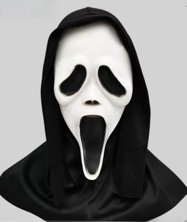 Masque de déguisement Ghostface avec capuche noire