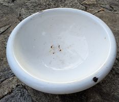 Alte Emaille-Waschschüssel weiss Vintage Deko Pflanzschale
