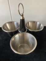 3 drehbare Chromstahl-Schalen evt. auch Fressnapf