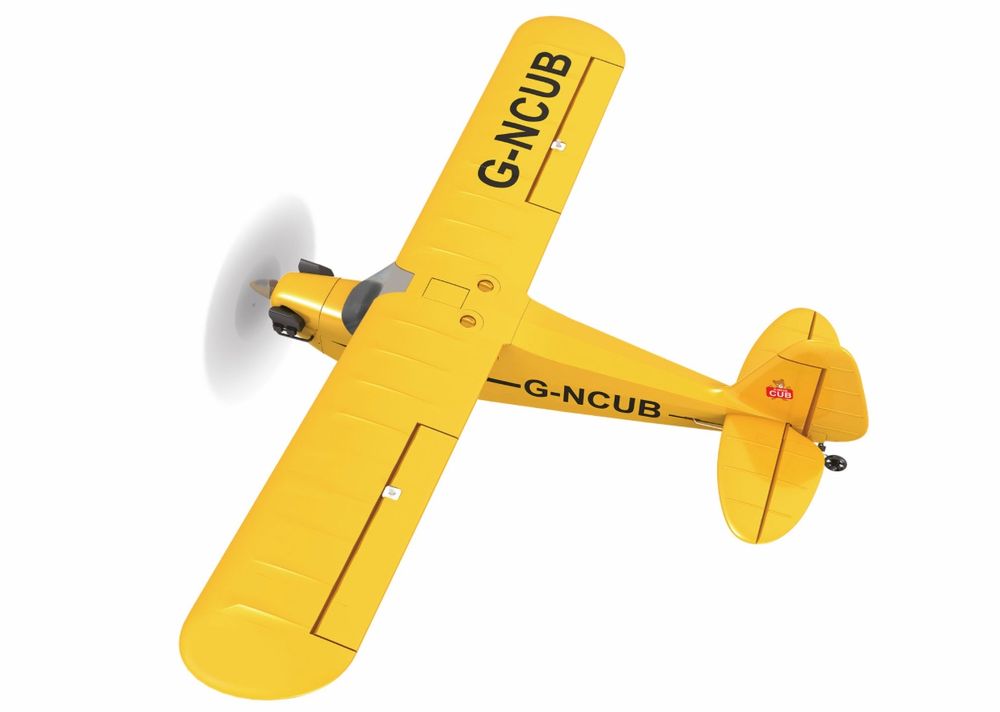 Amewi Piper J-3 Coppa con giroscopio a 3 canali BNF RC telecomandato giallo