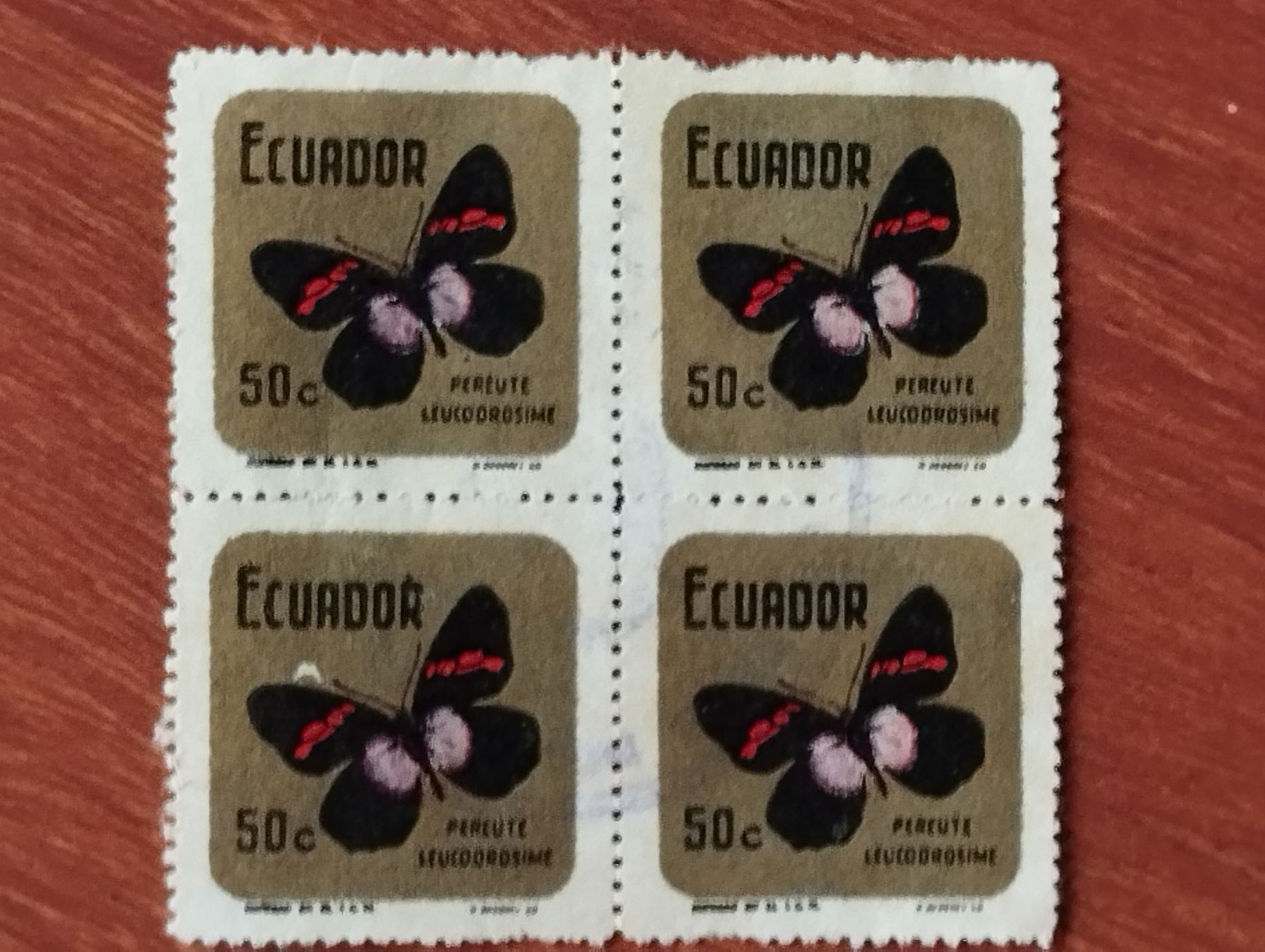 Alle Briefmarken: Ecuador - Schmetterling 4er Block – Gebraucht aus Villars-sur-Glâne von MiguelDelgado