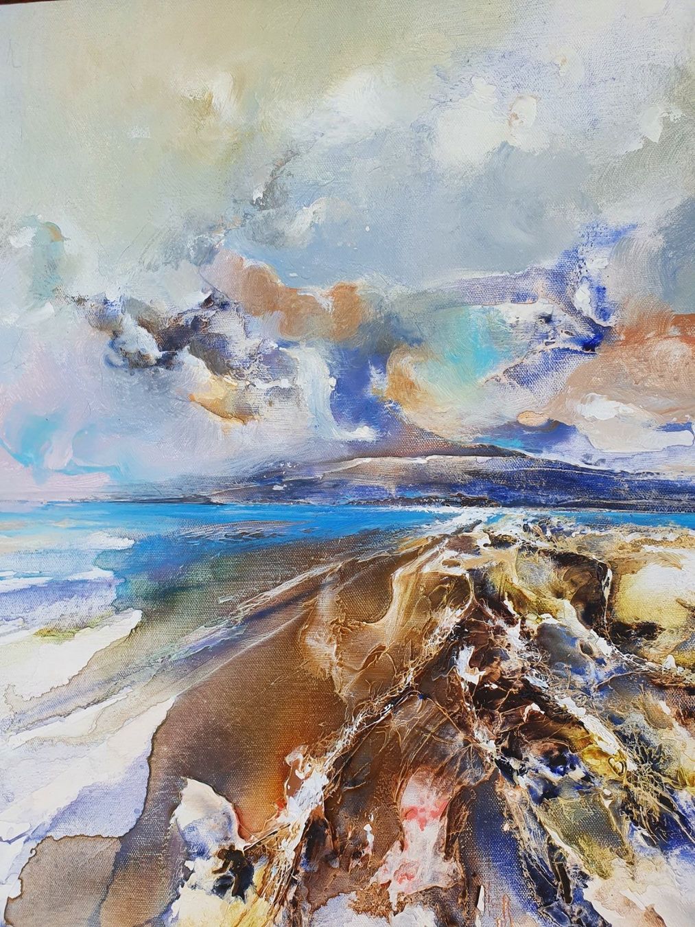 Dipinti: Beach/Acryl auf Leinwand/Abstract – Nuovo (secondo la descrizione) da Basel venduto da Anghkorwatt 4